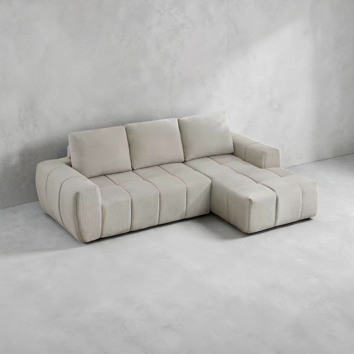 Velvet Block Chaise
